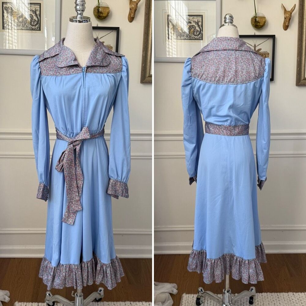 Vintage 70s Country Western Square Dance Dress S